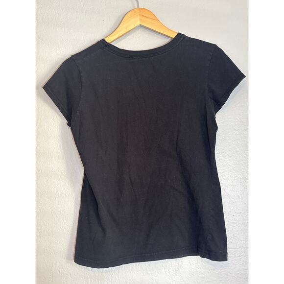 Disney Tink Tinkerbell Black Graphic Tee Juniors XL Womens Large Fitted Baby Tee - Picture 3 of 7